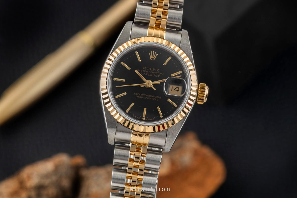 Rolex Lady Datejust 26 Black Dial Stahl / Gold Automatik Damenuhr 69173 X-Serie [2605894]