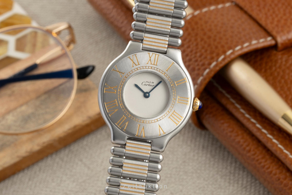 Cartier Ligne 21 acier / doré quartz montre pour femmes 9010  [2605933]