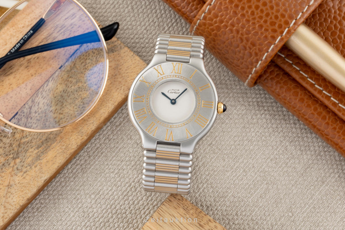 Cartier Ligne 21 acier / doré quartz montre pour femmes 9010  [2605933]