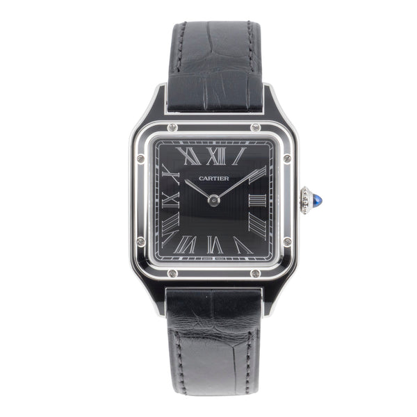 Cartier Santos Dumont Black Lacquer Handaufzug Herrenuhr Ref. WSSA0046 B&P 2025 [2605941]