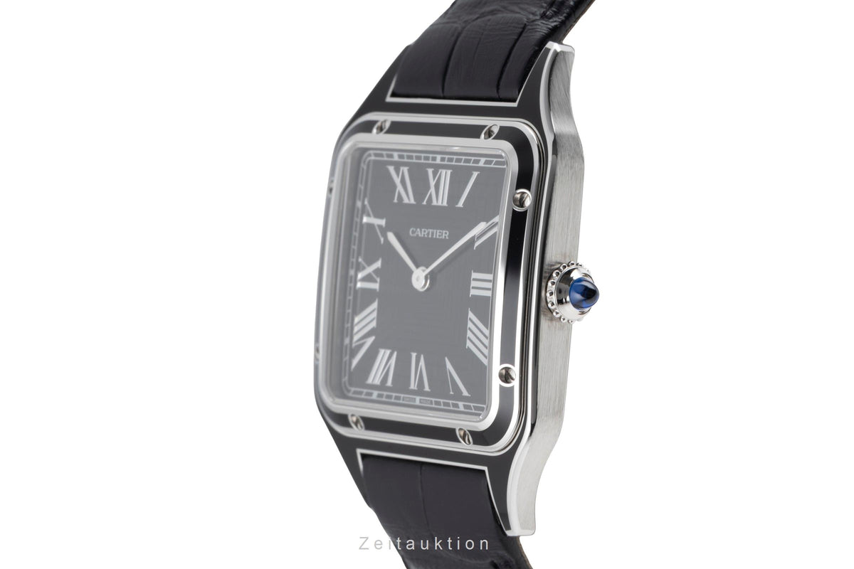 Cartier Santos Dumont Black Lacquer Handaufzug Herrenuhr Ref. WSSA0046 B&P 2025 [2605941]