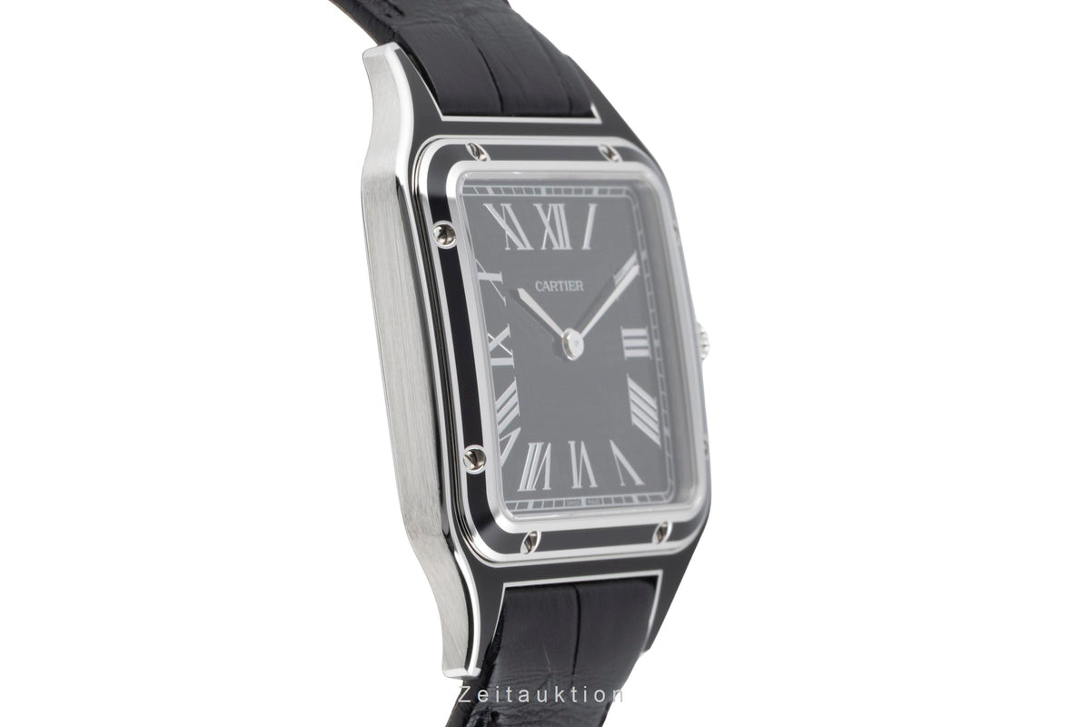 Cartier Santos Dumont Black Lacquer Handaufzug Herrenuhr Ref. WSSA0046 B&P 2025 [2605941]