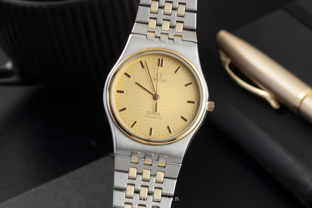 Omega De Ville steel / gold quartz men's watch 195.0014, 395.0805  [2605944]