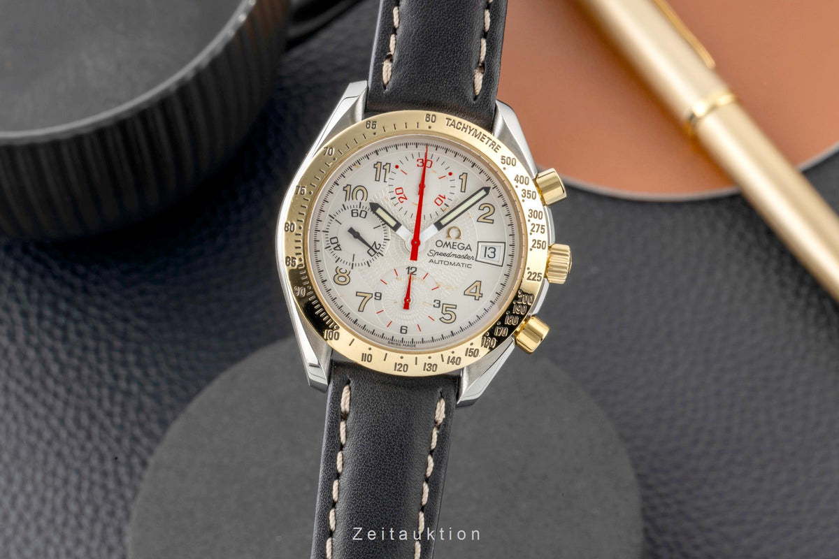 Omega Speedmaster Date chronograph steel / gold automatic men's watch 3313.33.00  [2605953]