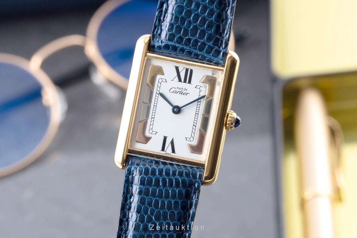 Cartier Tank silver-gilt quartz women's watch 590005  [2605981]