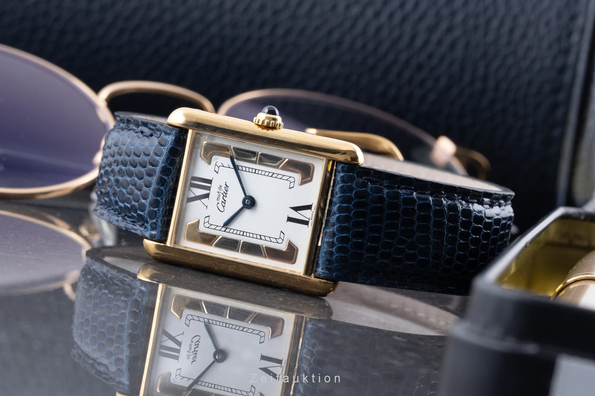Cartier Tank silver-gilt quartz women's watch 590005  [2605981]