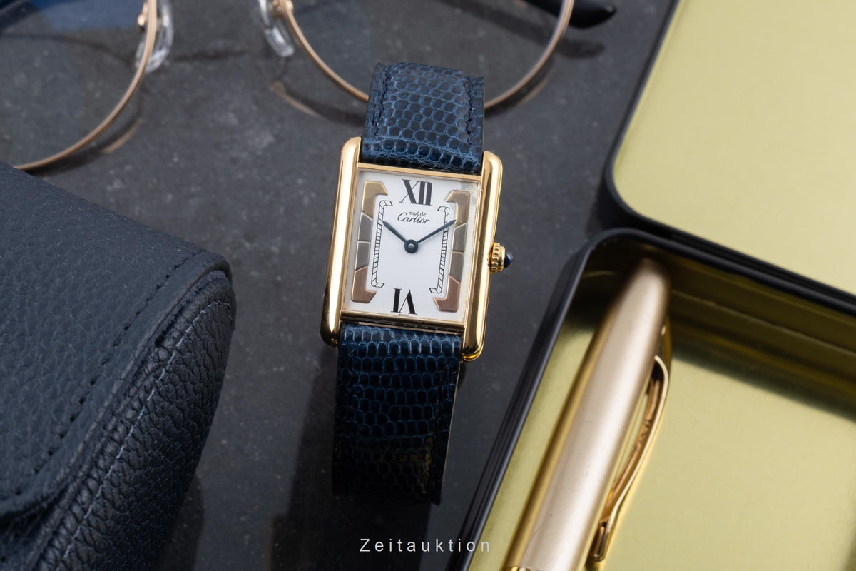 Cartier Tank silver-gilt quartz women's watch 590005  [2605981]