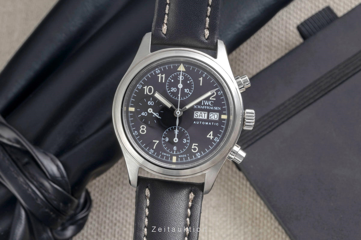 IWC Fliegeruhr Chronograph Automatik Stahl Herrenuhr Ref. IW370603 Papiere 1998 [2605993]