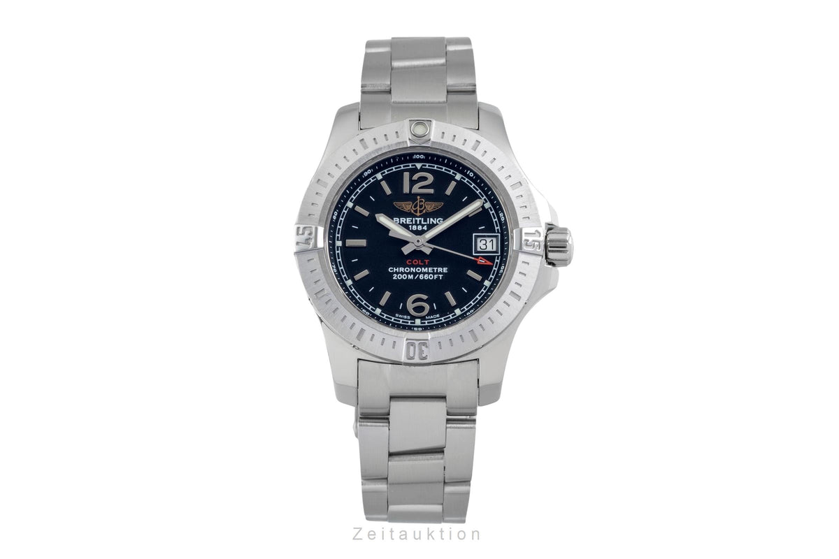 Breitling Colt Lady 33 Chronometer Datum Edelstahl Damenuhr Ref. A77388 B&P [2605995]