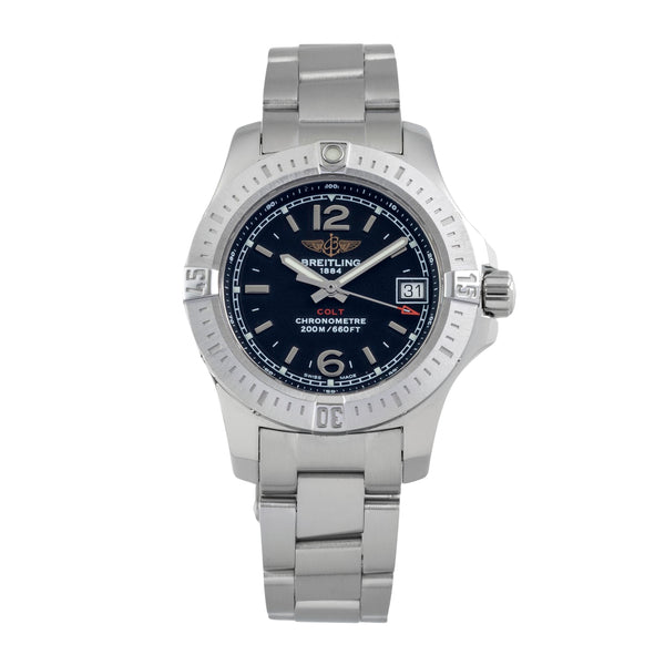 Breitling Colt Lady 33 Chronometer Datum Edelstahl Damenuhr Ref. A77388 B&P [2605995]