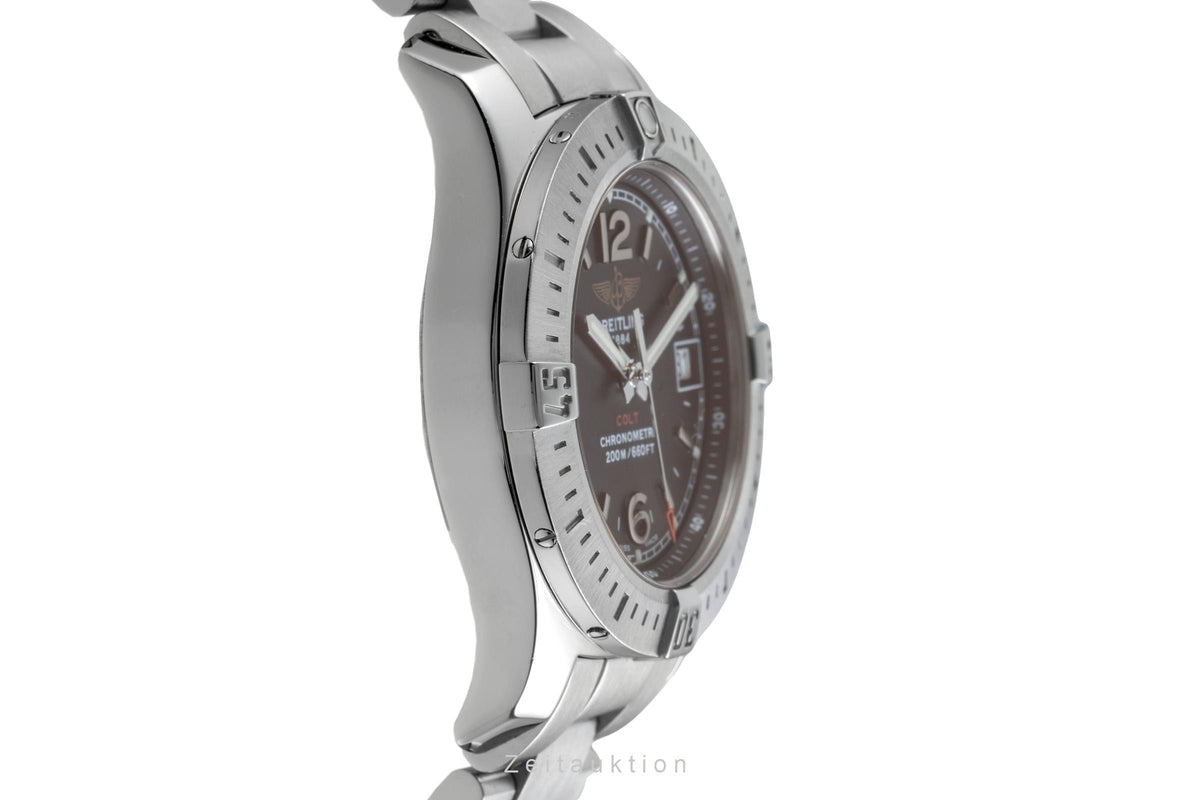 Breitling Colt Lady 33 Chronometer Datum Edelstahl Damenuhr Ref. A77388 B&P [2605995]