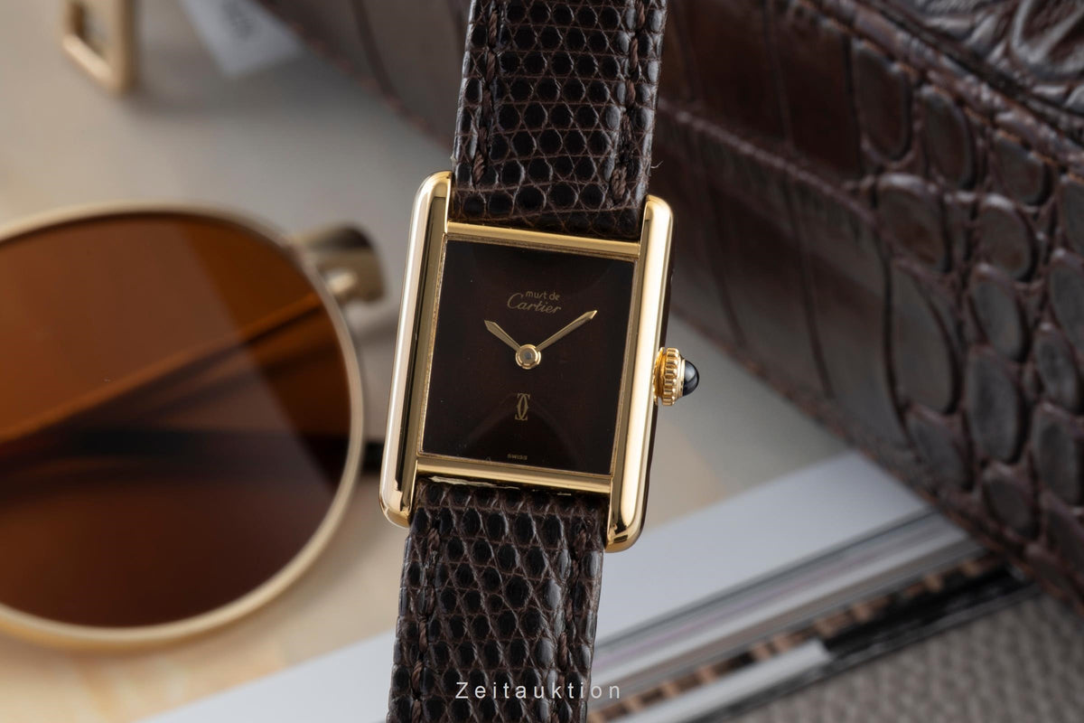 Cartier Tank silver-gilt manual winding unisex Vintage  [2605996]