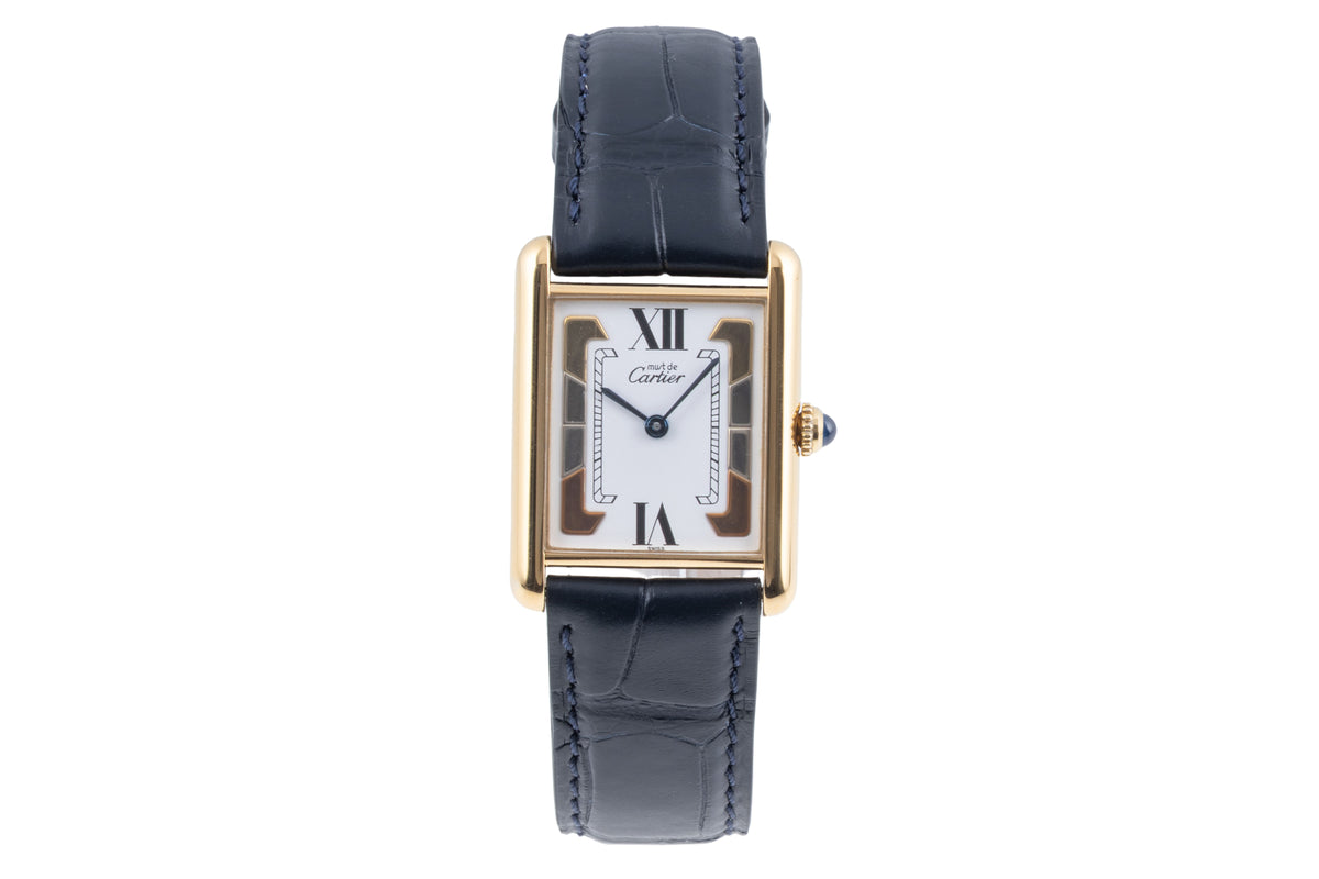 Cartier Tank argent doré quartz montre pour femmes 590005  [2606006]
