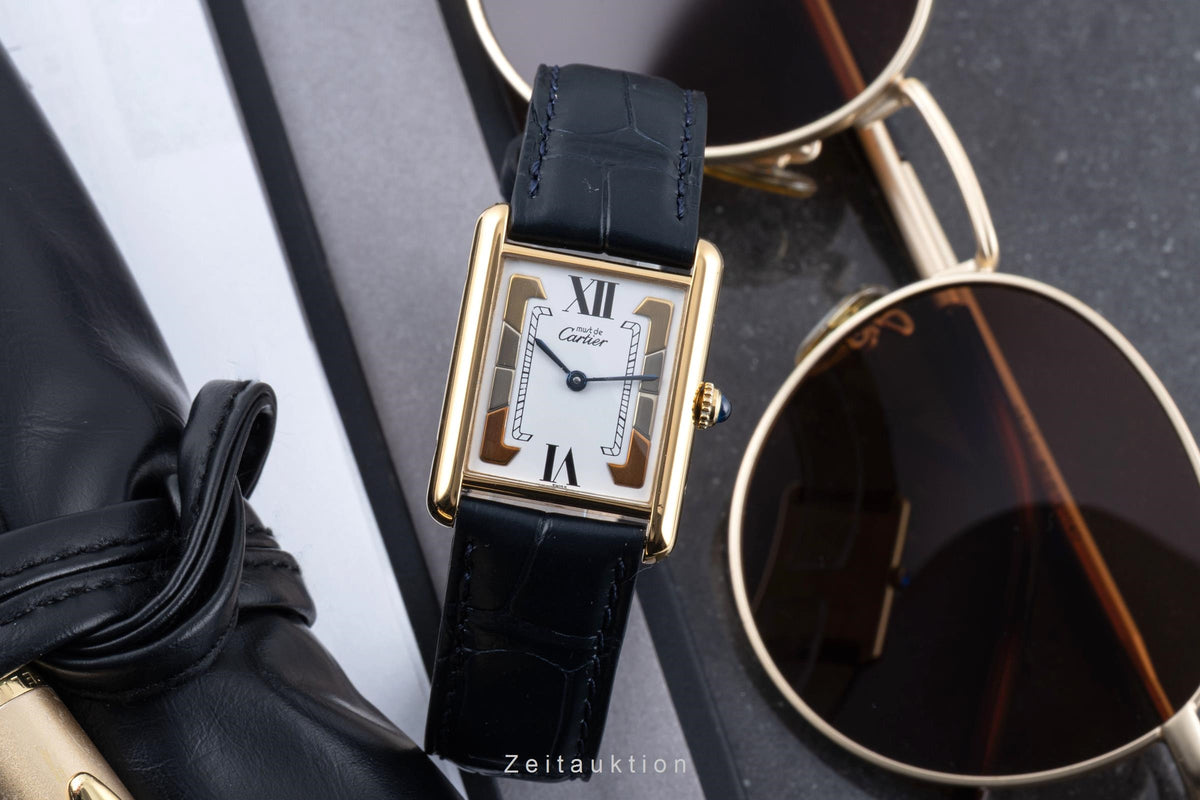 Cartier Tank argento dorato quarzo orologio da donna 590005  [2606006]
