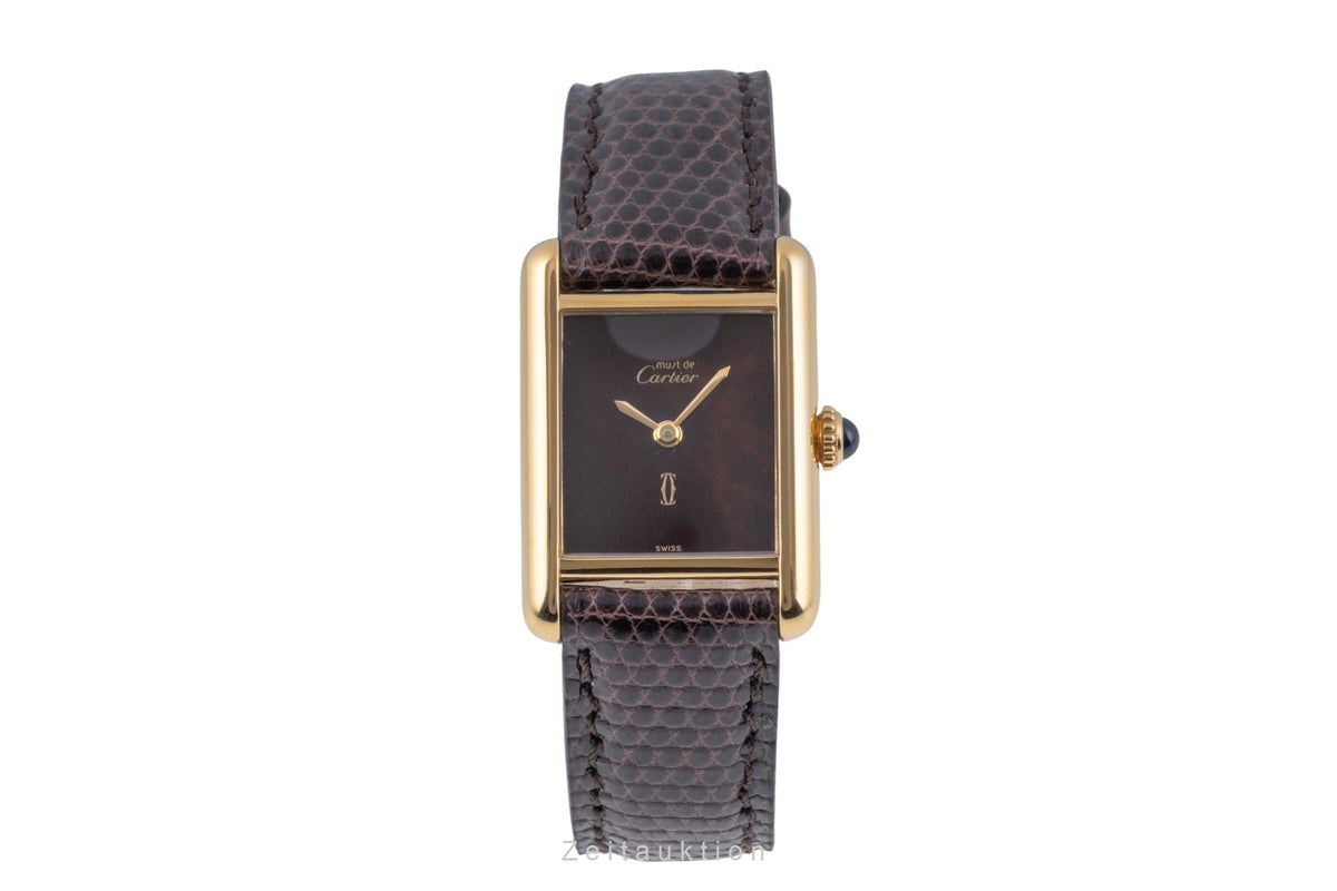 Cartier Tank silver-gilt manual winding women's watch  [2606015]