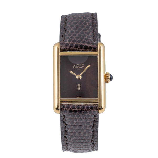 Cartier Tank silver-gilt manual winding women's watch  [2606015]
