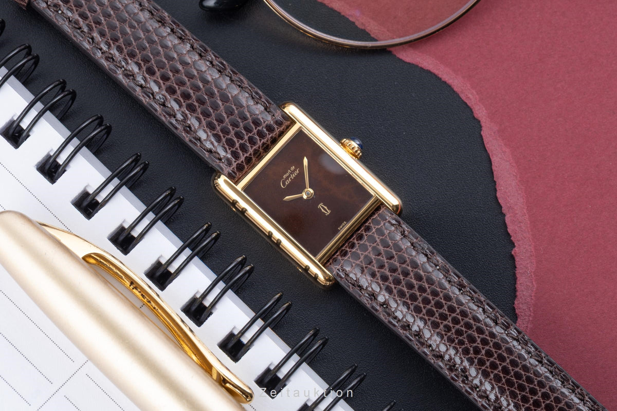 Cartier Tank silver-gilt manual winding women's watch  [2606015]