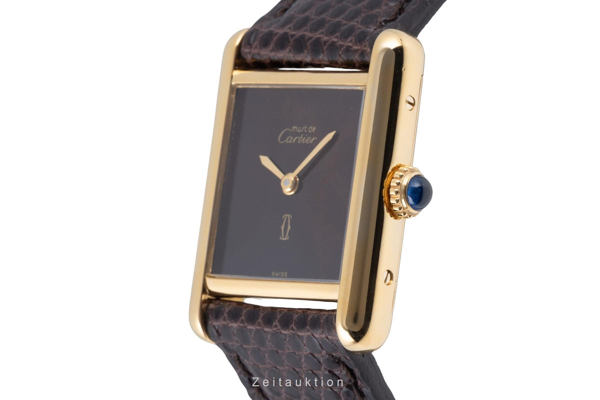 Cartier Tank silver-gilt manual winding women's watch  [2606015]
