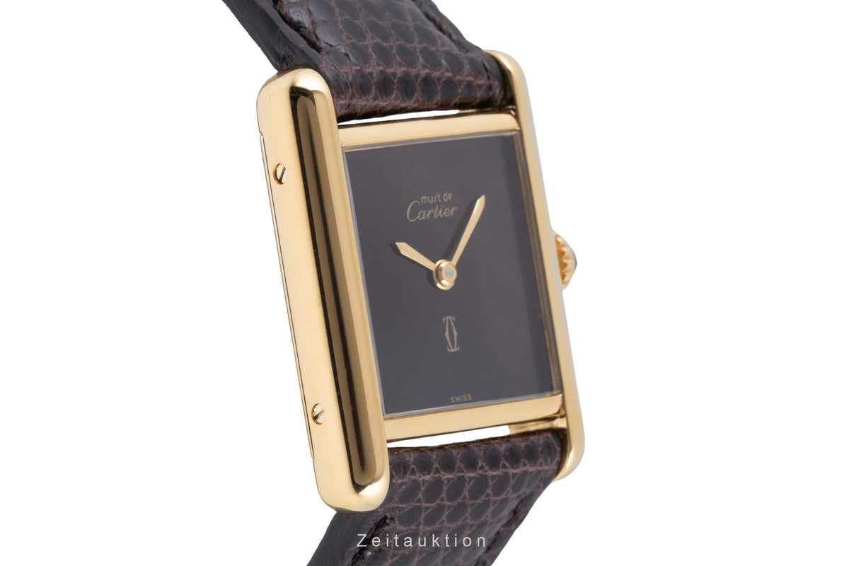 Cartier Tank silver-gilt manual winding women's watch  [2606015]
