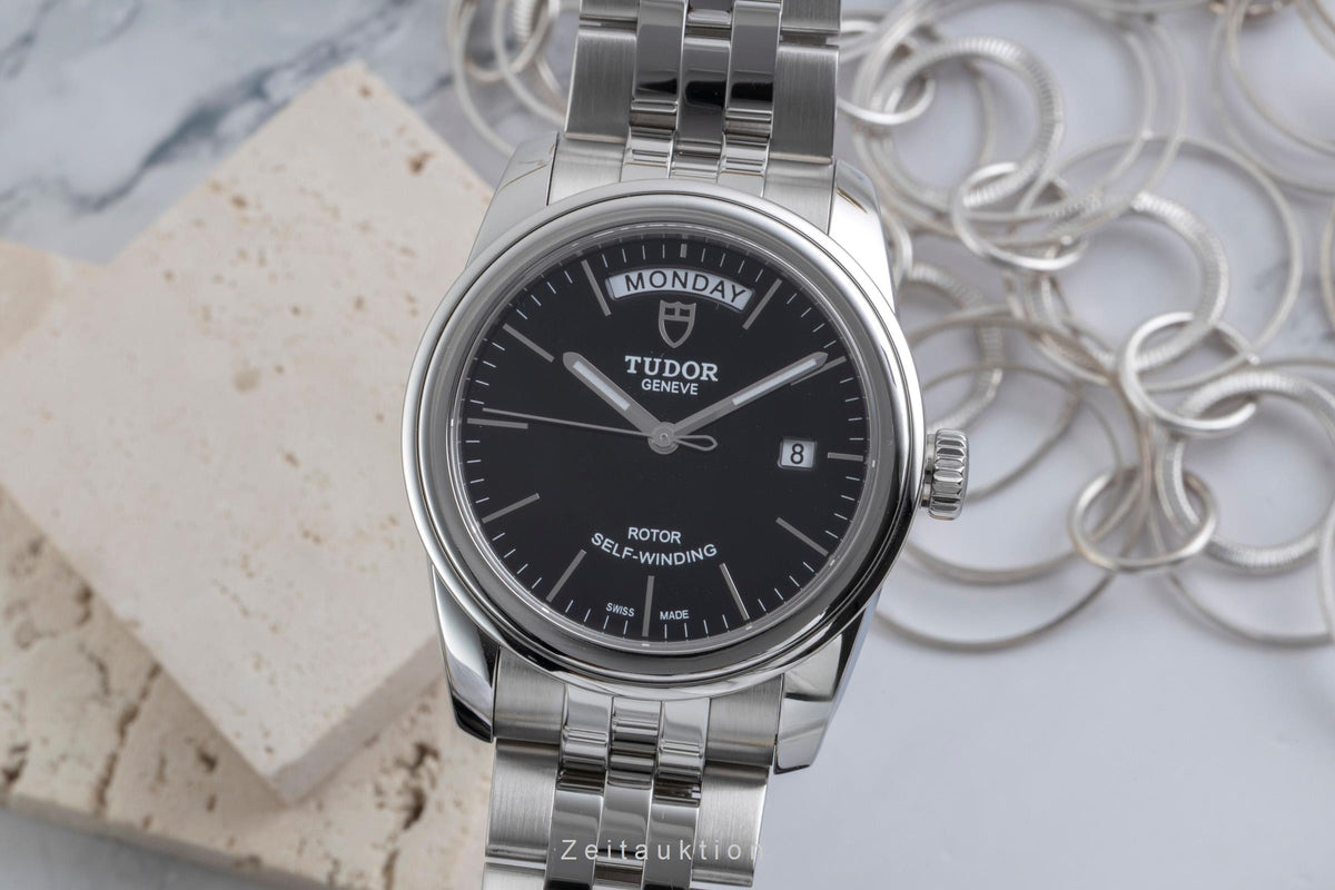 Tudor Glamour Date-Day acero automático reloj para caballeros 56000-0007  [2606019]