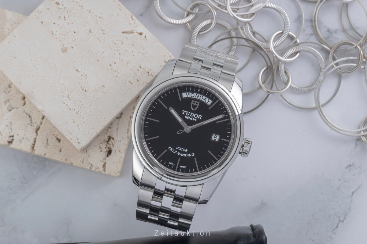 Tudor Glamour Date-Day acero automático reloj para caballeros 56000-0007  [2606019]