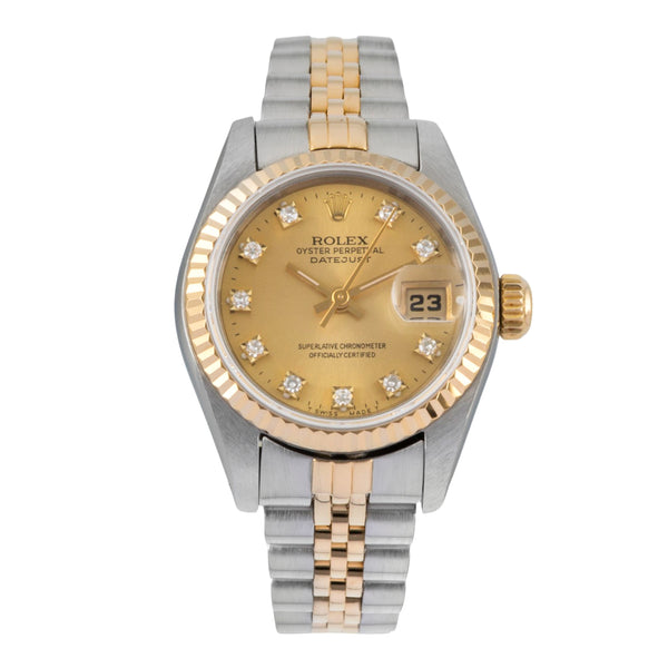 Rolex Lady Datejust 26 Diamond Dial Stahl / Gold Automatik Damenuhr Ref. 69173 [2606037]