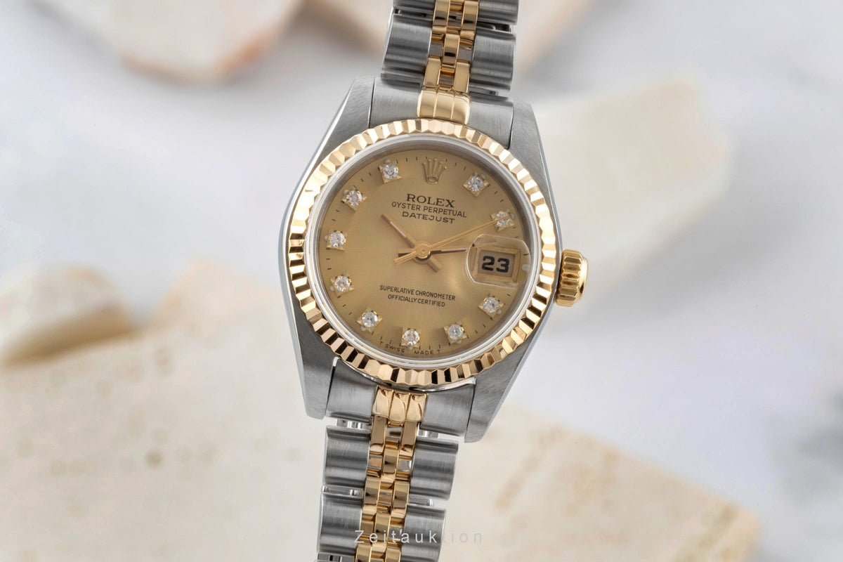 Rolex Lady Datejust 26 Diamond Dial Stahl / Gold Automatik Damenuhr Ref. 69173 [2606037]