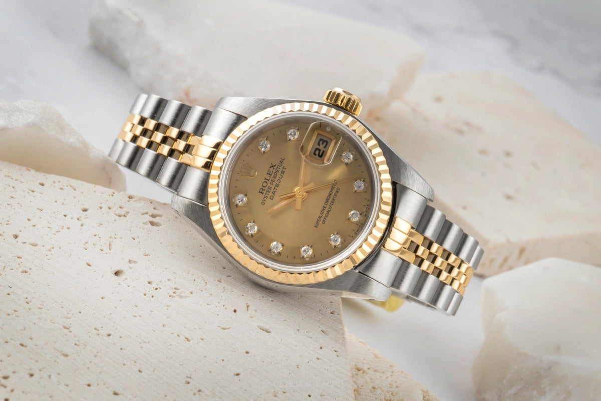 Rolex Lady Datejust 26 Diamond Dial Stahl / Gold Automatik Damenuhr Ref. 69173 [2606037]