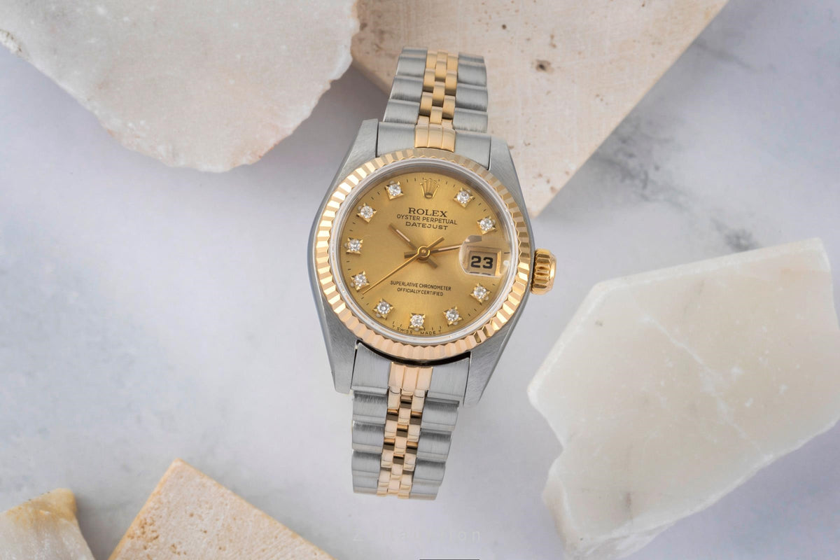 Rolex Lady Datejust 26 Diamond Dial Stahl / Gold Automatik Damenuhr Ref. 69173 [2606037]