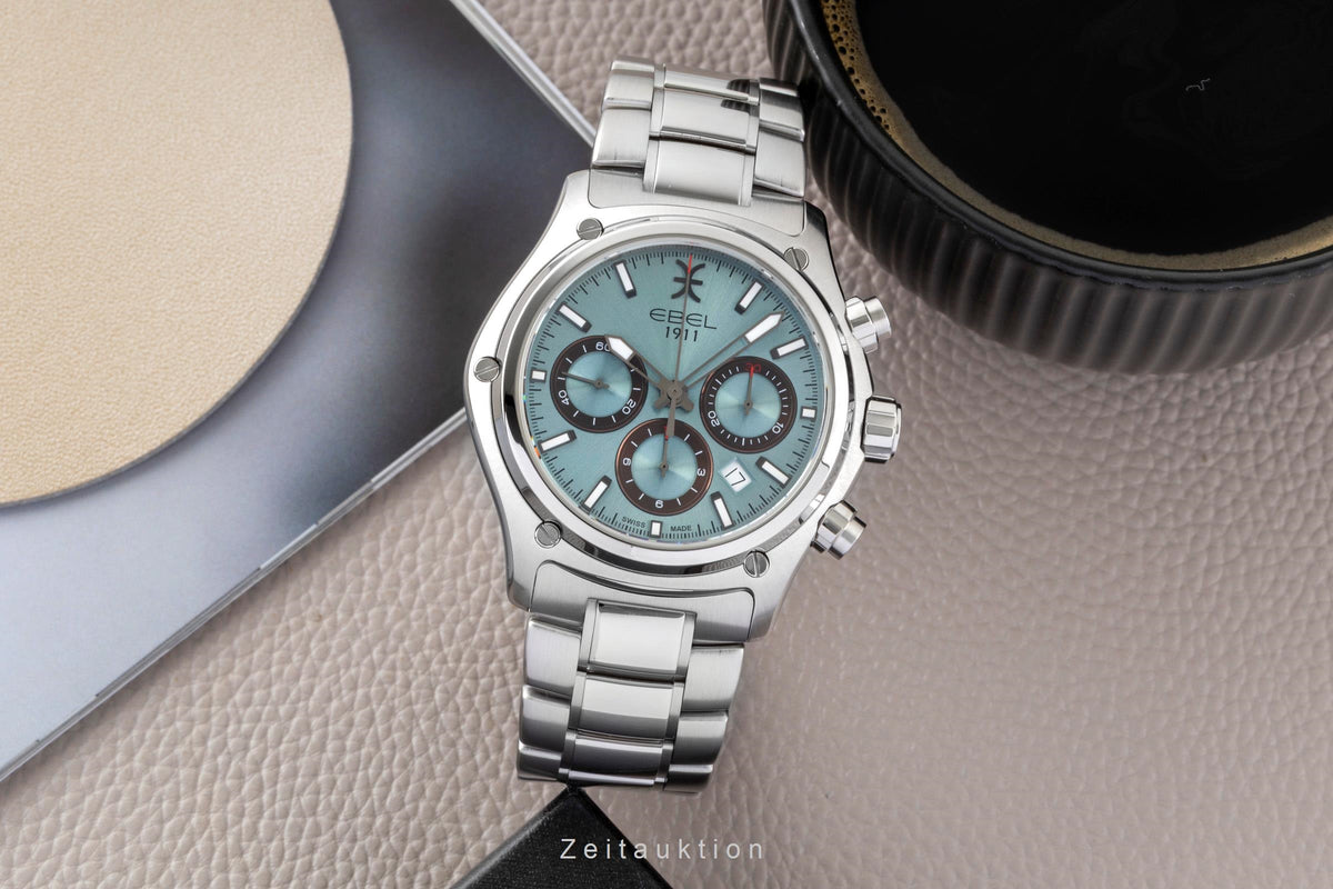 Ebel 1911 chronographe acier automatique montre pour hommes 1216680  08.2.14.2055 LP: 3950EUR  [2606043]