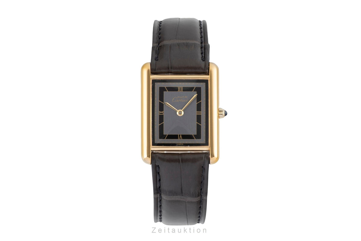 Cartier Tank plata banada en oro cuarzo reloj para damas  681006  [2606046]
