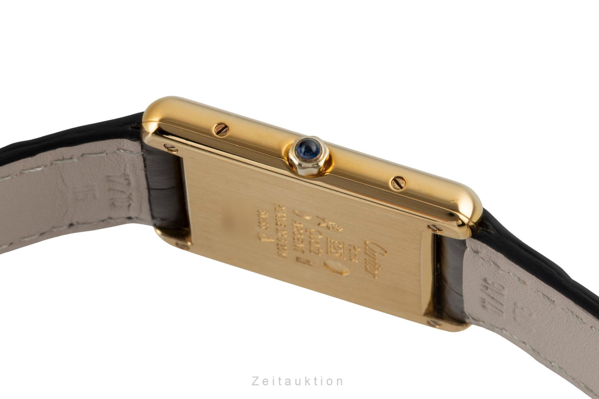 Cartier Tank plata banada en oro cuarzo reloj para damas  681006  [2606046]