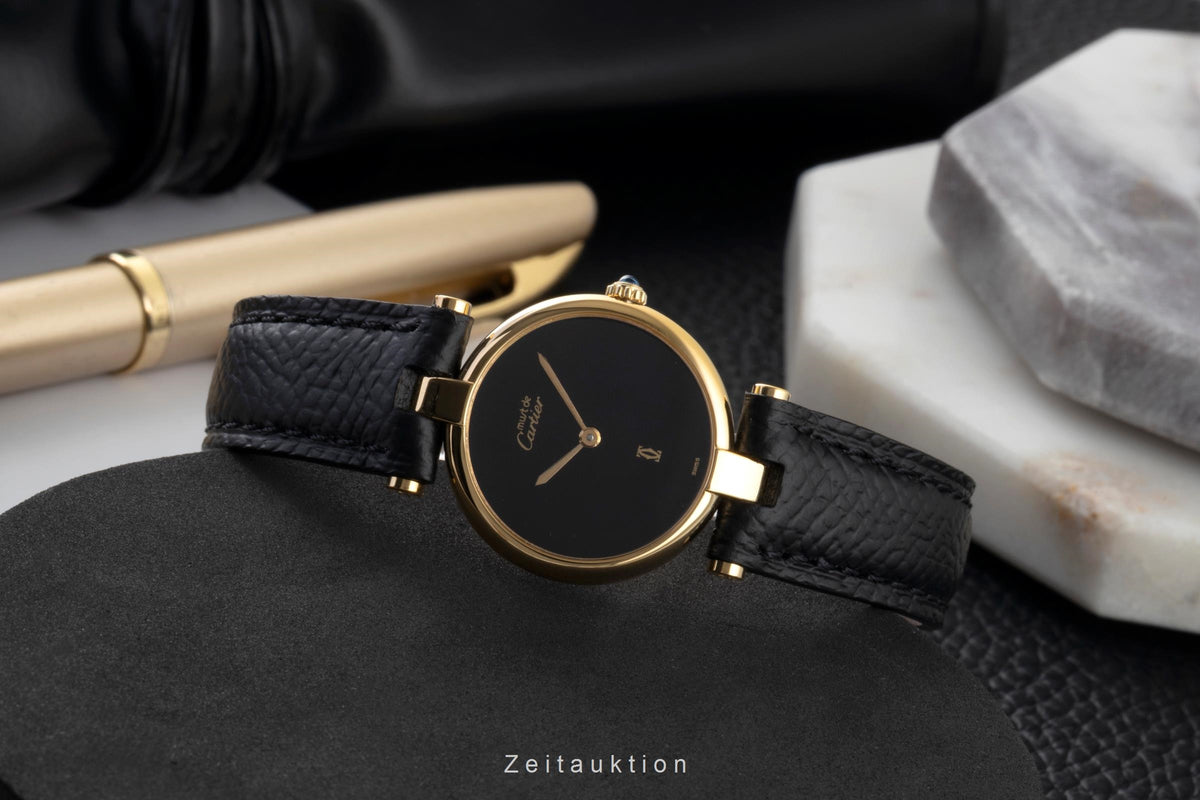 Cartier Vermeil plata banada en oro cuarzo reloj para damas   [2606049]