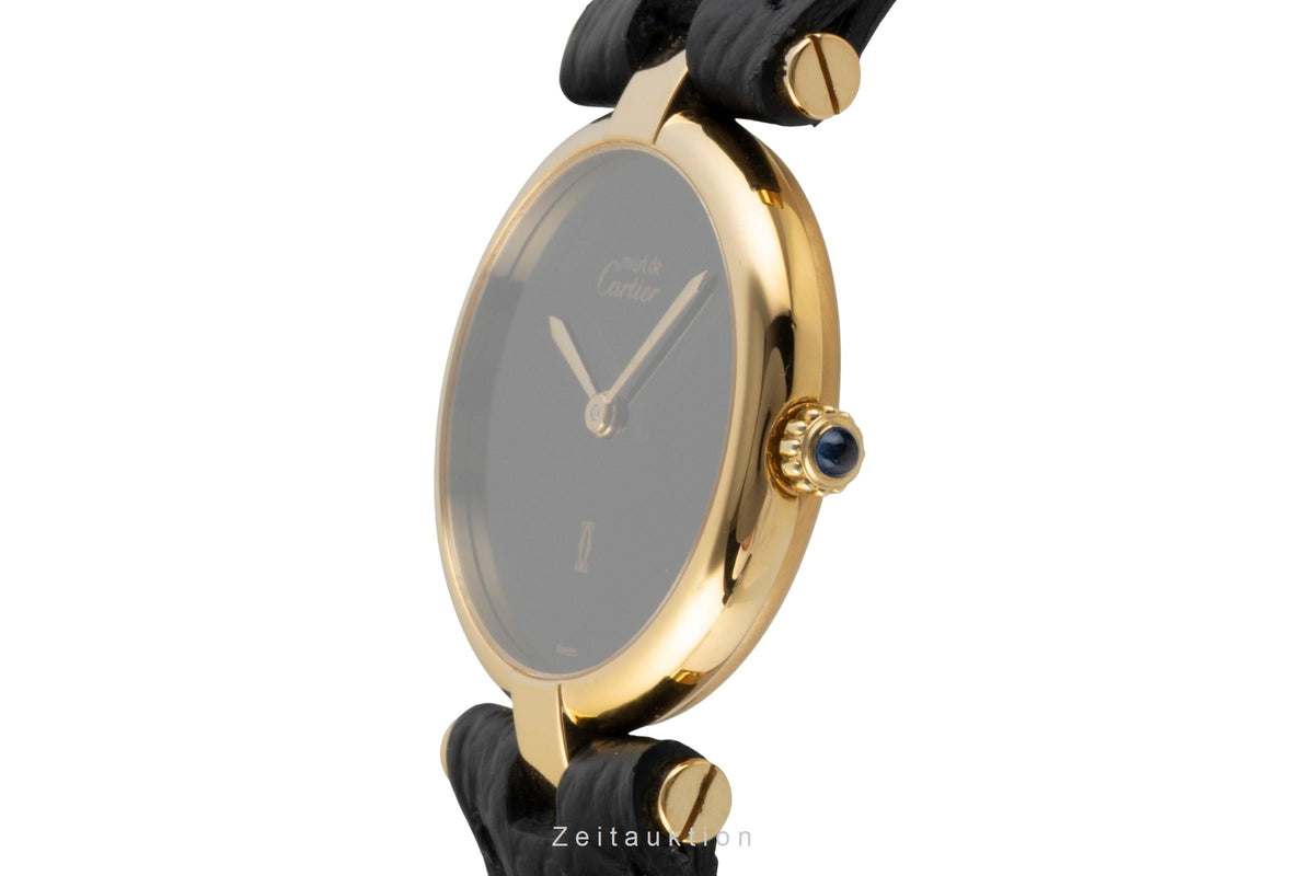Cartier Vermeil plata banada en oro cuarzo reloj para damas   [2606049]
