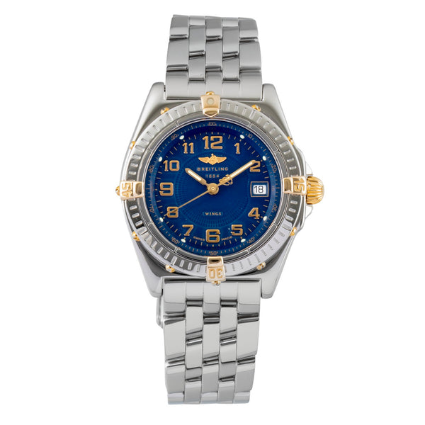 Breitling Wings Blue Dial Datum Lady Edelstahl / Gold Damenuhr Ref. B67050  [2606069]