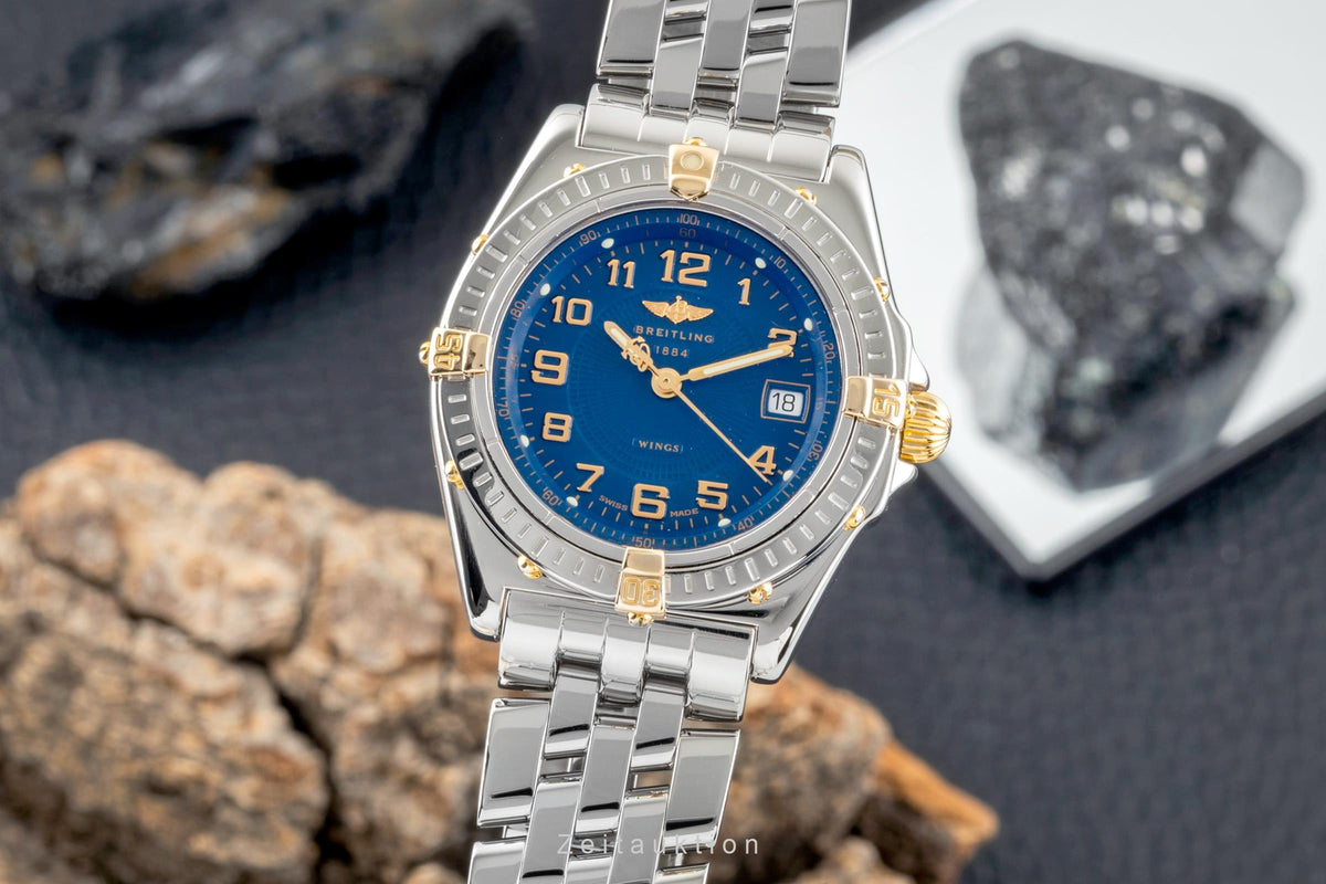 Breitling Wings Blue Dial Datum Lady Edelstahl / Gold Damenuhr Ref. B67050  [2606069]