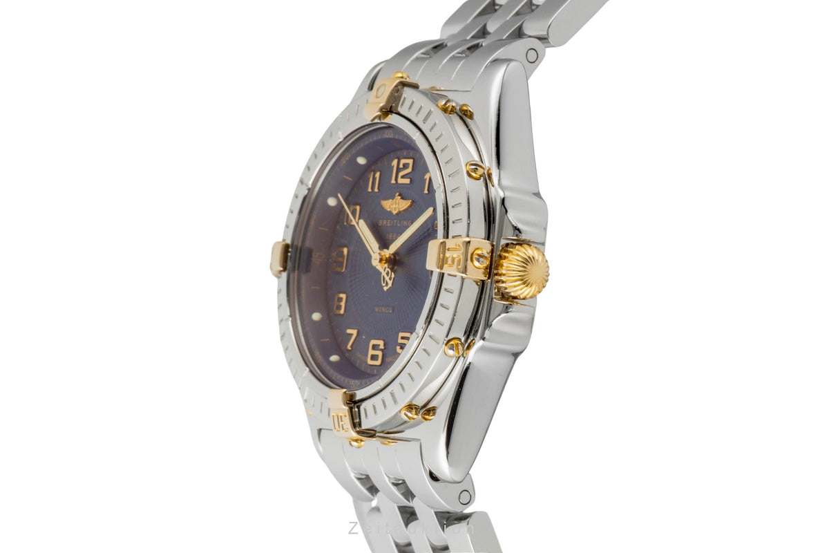 Breitling Wings Blue Dial Datum Lady Edelstahl / Gold Damenuhr Ref. B67050  [2606069]