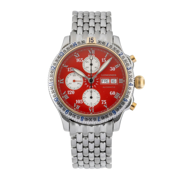 Longines Lindbergh Hour Angle Red Stahl / Gold  Automatik Ref. L2.618.5  [2606150]