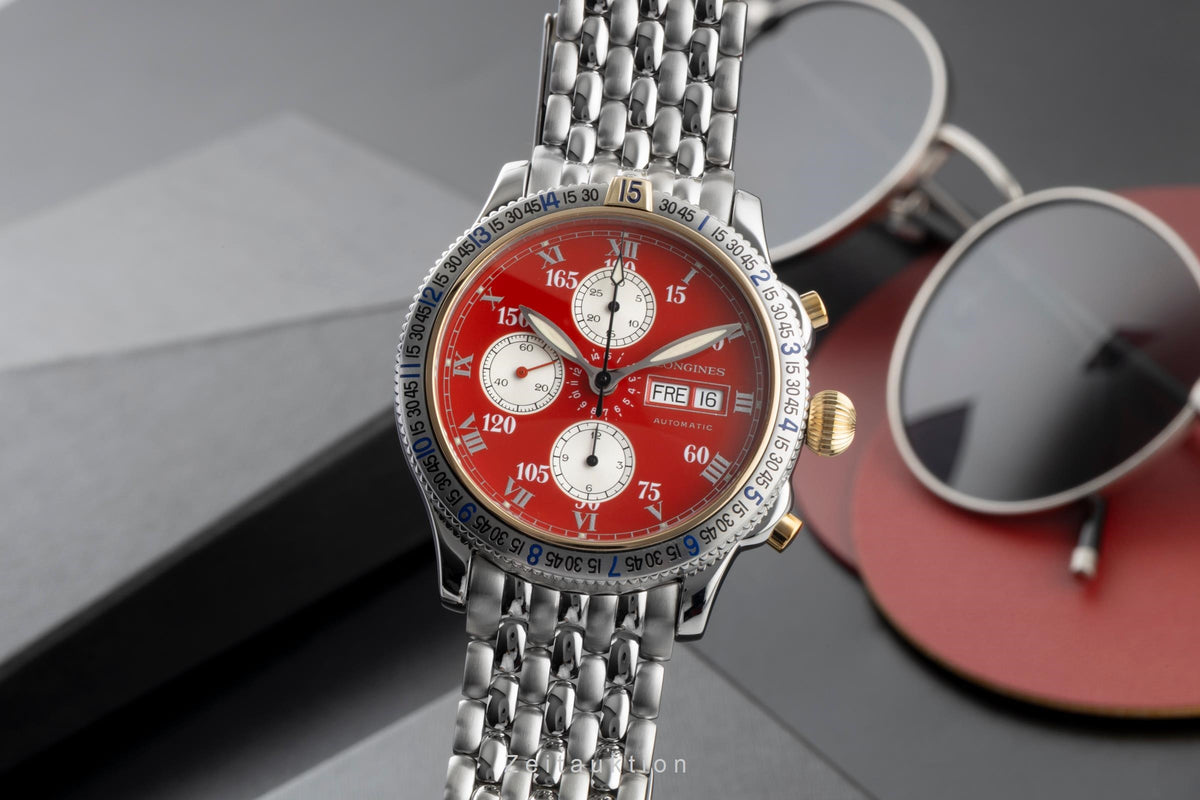 Longines Lindbergh Hour Angle Red Stahl / Gold  Automatik Ref. L2.618.5  [2606150]