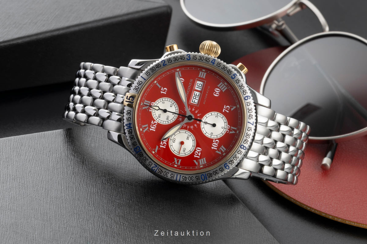 Longines Lindbergh Hour Angle Red Stahl / Gold  Automatik Ref. L2.618.5  [2606150]
