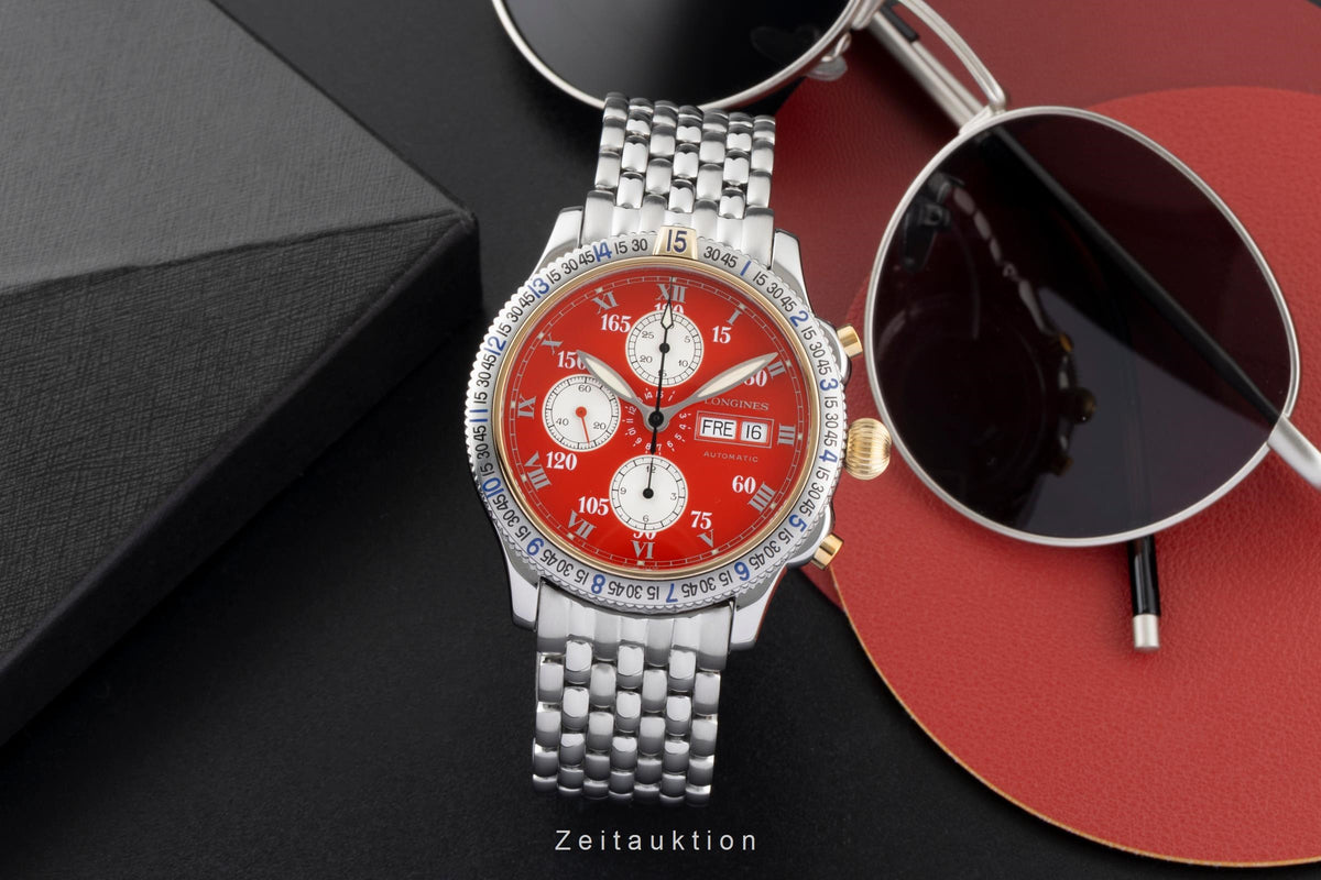 Longines Lindbergh Hour Angle Red Stahl / Gold  Automatik Ref. L2.618.5  [2606150]