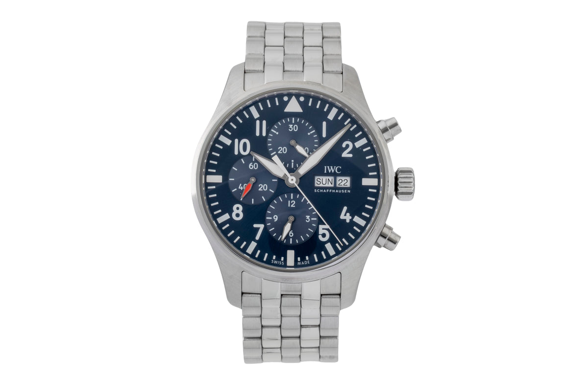 IWC Fliegerchronograph chronographe acier automatique montre pour hommes IW377717 LP: 8800EUR  [2606167]