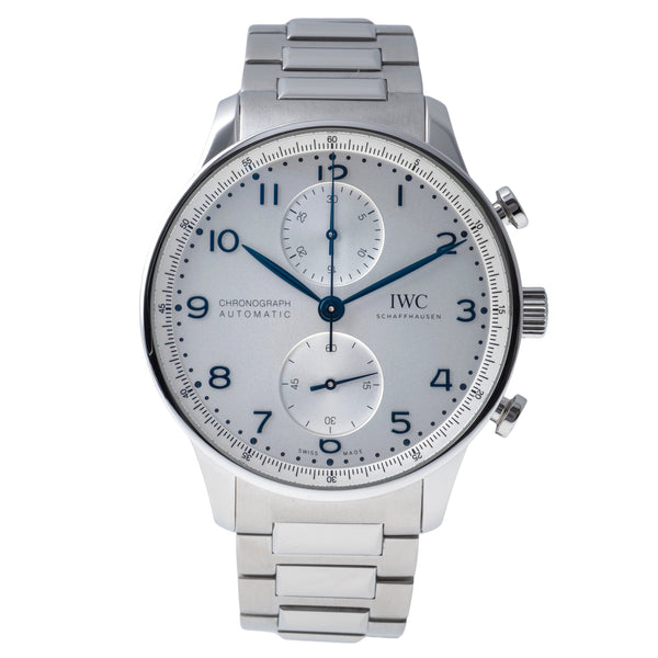IWC Portugieser chronograph steel automatic men's watch IW371617 LP: 10400EUR  [2606169]