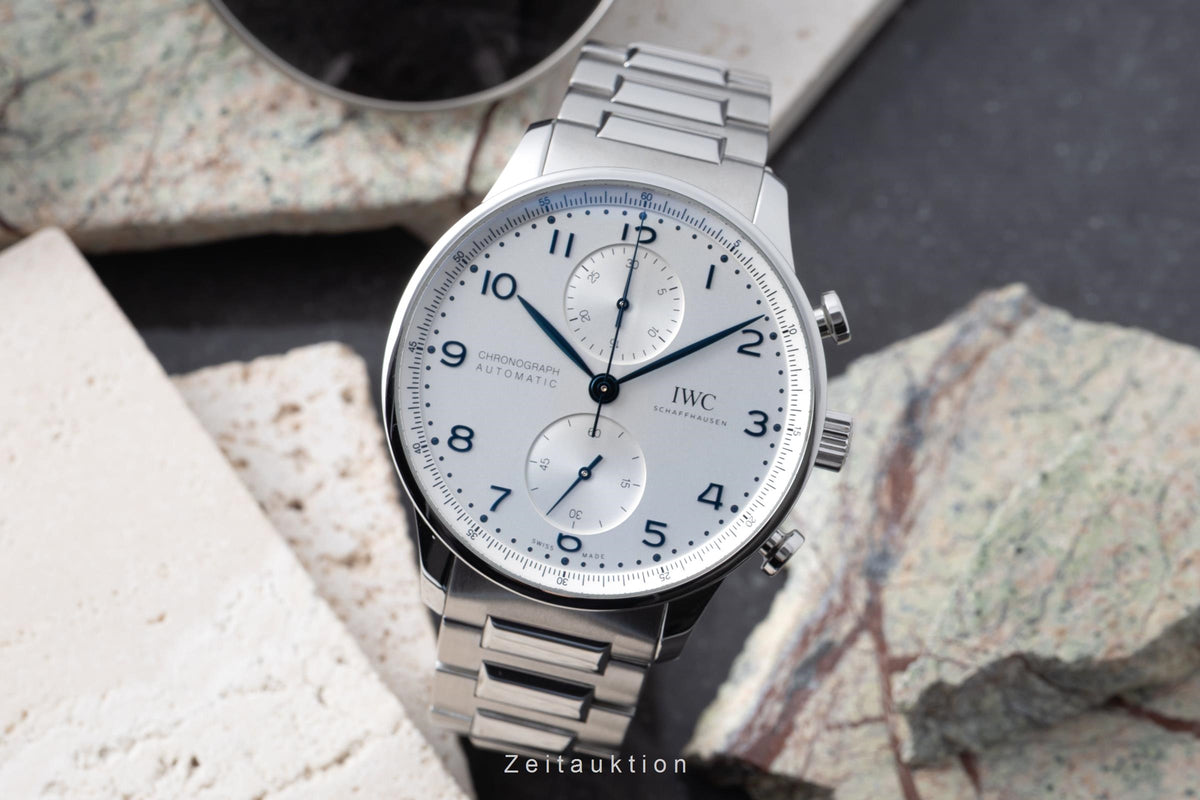 IWC Portugieser chronograph steel automatic men's watch IW371617 LP: 10400EUR  [2606169]