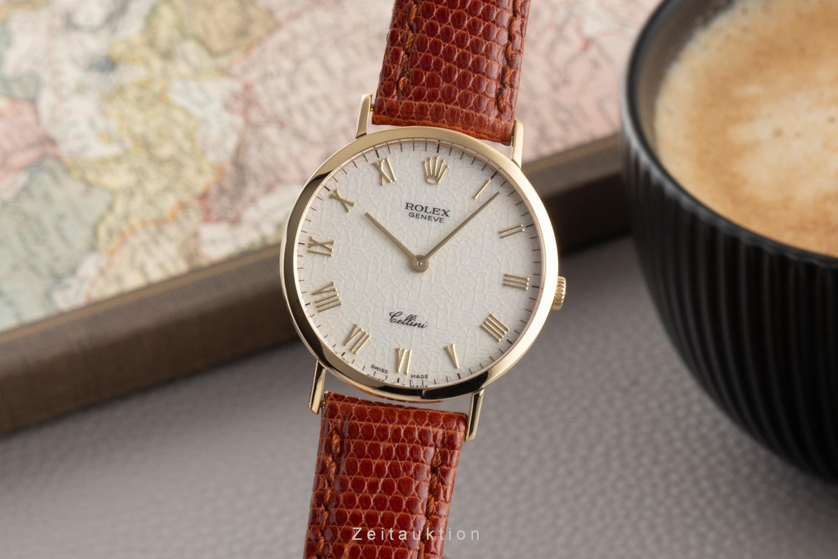 Rolex Cellini 18k (0,750) Gold Handaufzug Herrenuhr Medium Size Ref. 4112  [2606185]