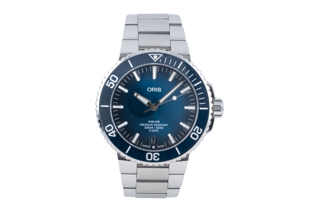 Oris Aquis Date acero automático reloj para caballeros 01 400 7763 4135-07 8 24 09PEB LP: 3500EUR  [2606192]