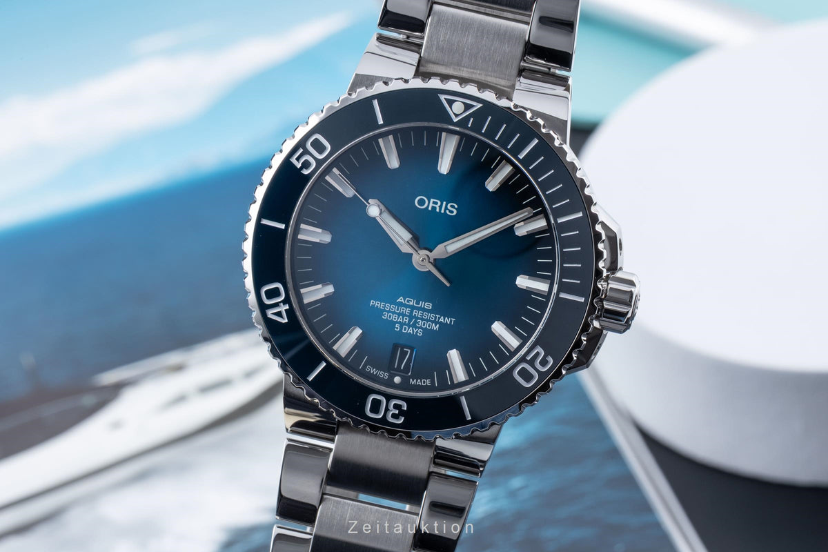 Oris Aquis Date steel automatic men's watch 01 400 7763 4135-07 8 24 09PEB LP: 3500EUR  [2606192]