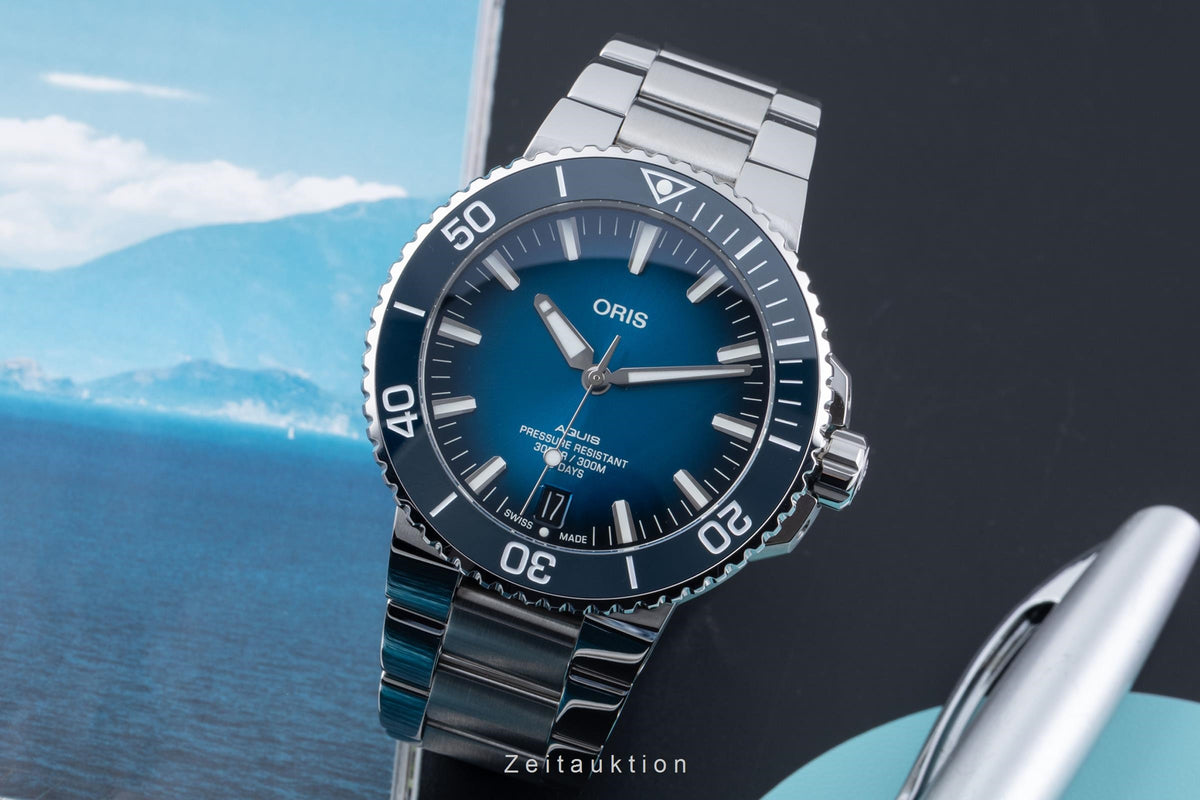 Oris Aquis Date steel automatic men's watch 01 400 7763 4135-07 8 24 09PEB LP: 3500EUR  [2606192]