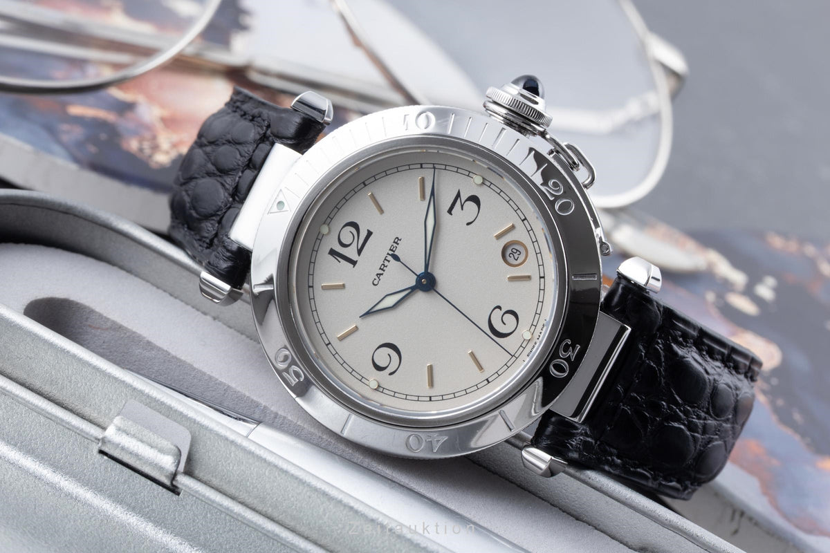 Cartier Pasha steel automatic men's watch W31005H3  [2606221]