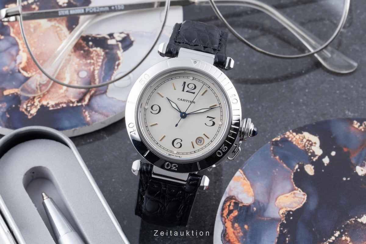 Cartier Pasha steel automatic men's watch W31005H3  [2606221]
